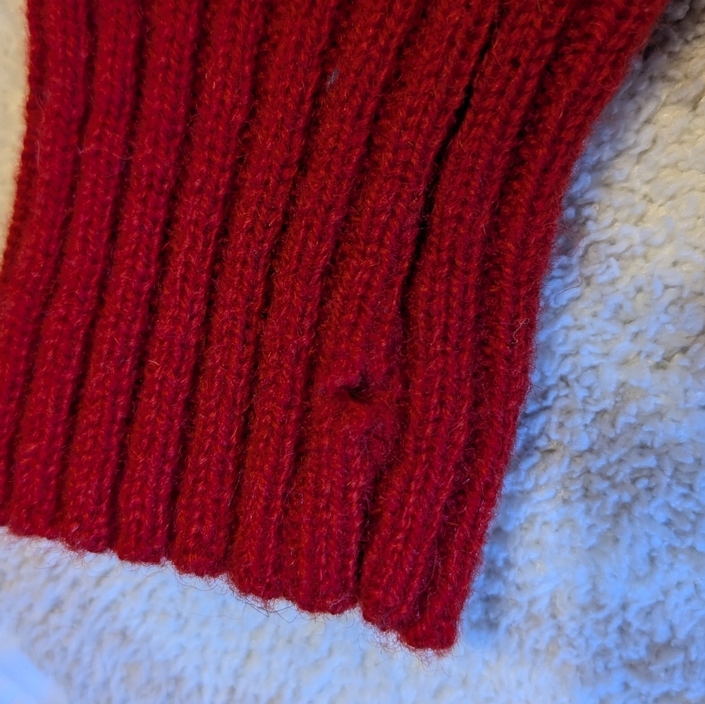 Kappa Vintage Italian Shetland Wool Striped Red Crewneck Sweater Small Medium - Picture 8 of 10
